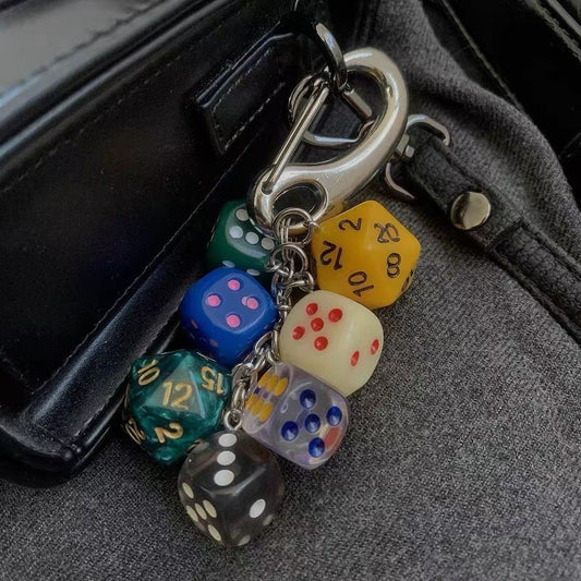 Classic Unique Dice Retro Design Personalized Phone Charm Keychain