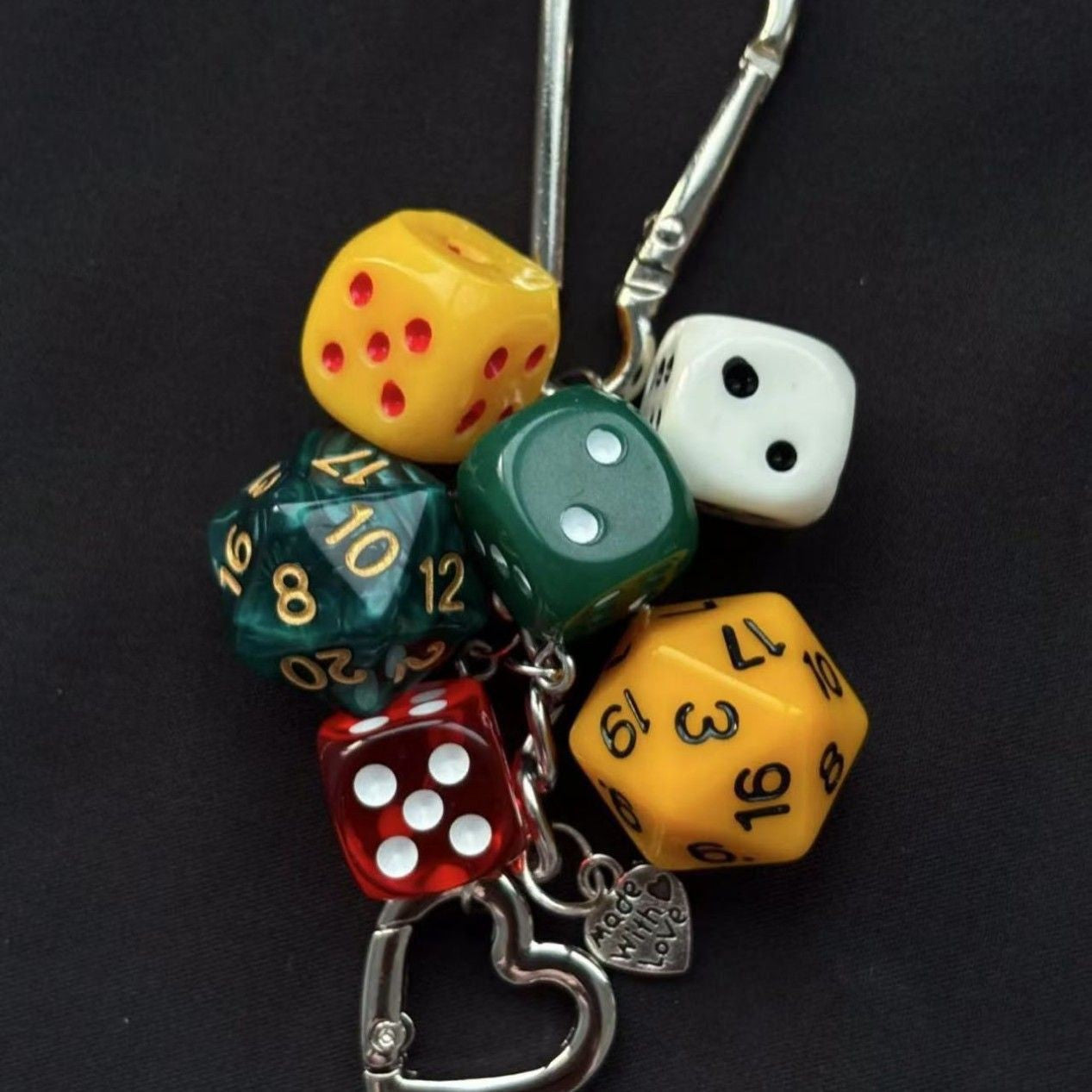 Classic Unique Dice Retro Design Personalized Phone Charm Keychain