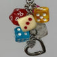 Classic Unique Dice Retro Design Personalized Phone Charm Keychain