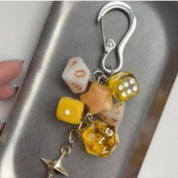 Classic Unique Dice Retro Design Personalized Phone Charm Keychain