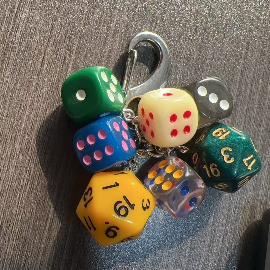 Classic Unique Dice Retro Design Personalized Phone Charm Keychain