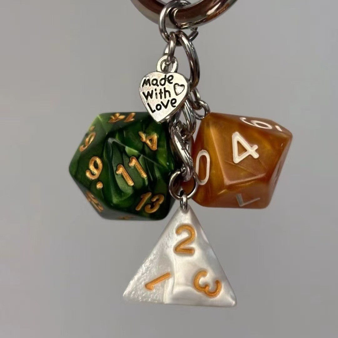 Classic Unique Dice Retro Design Personalized Phone Charm Keychain