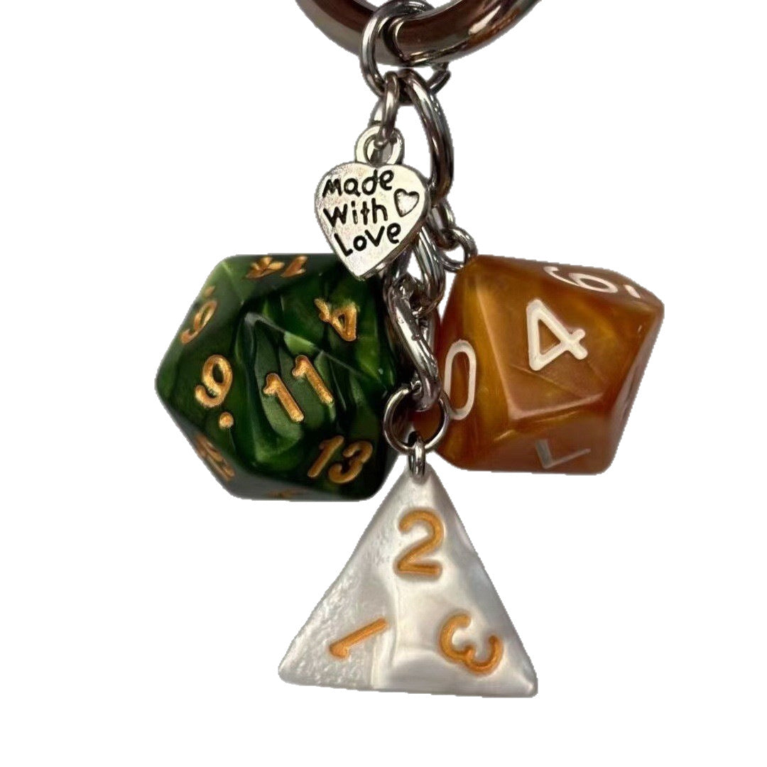 Classic Unique Dice Retro Design Personalized Phone Charm Keychain