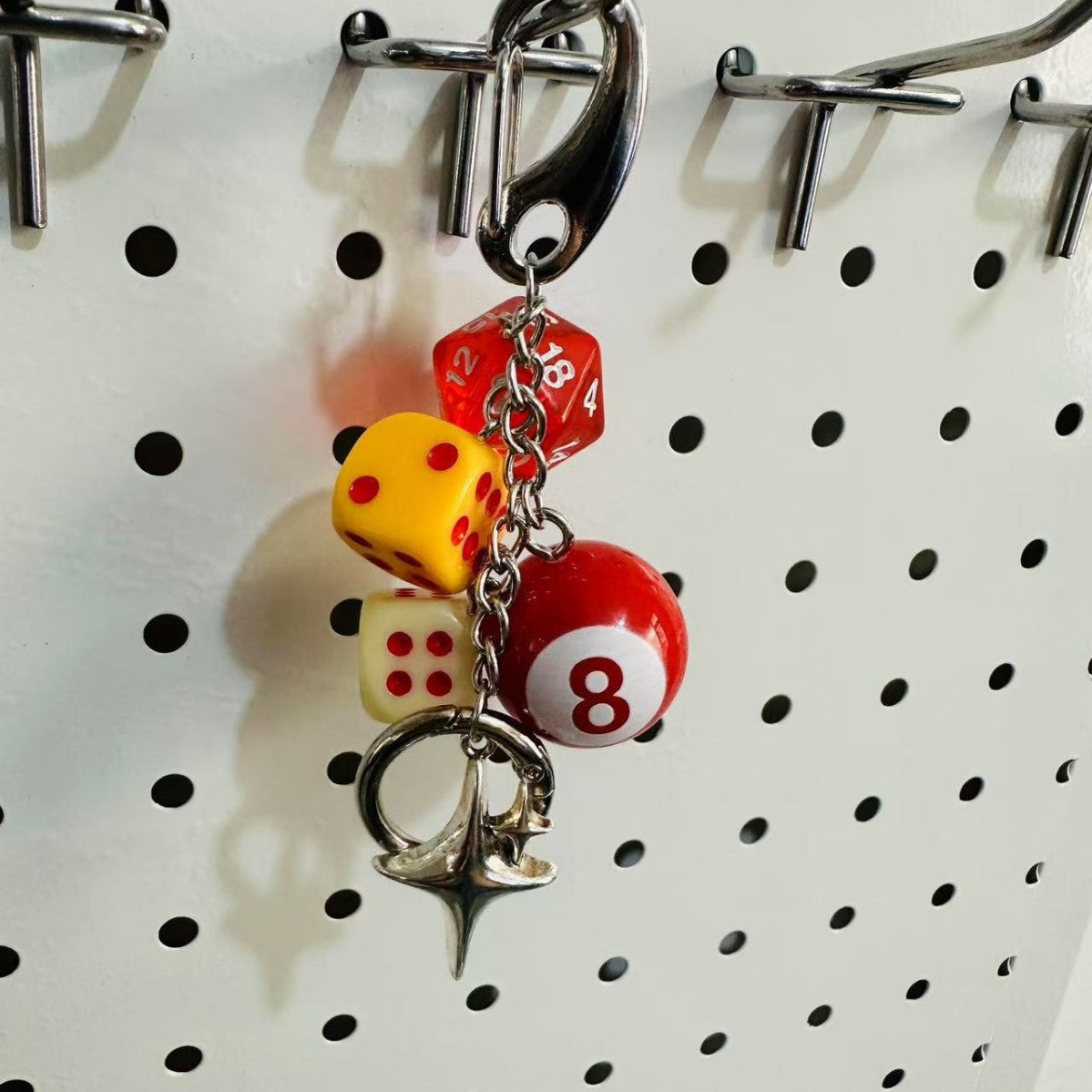 Classic Unique Dice Retro Design Personalized Phone Charm Keychain